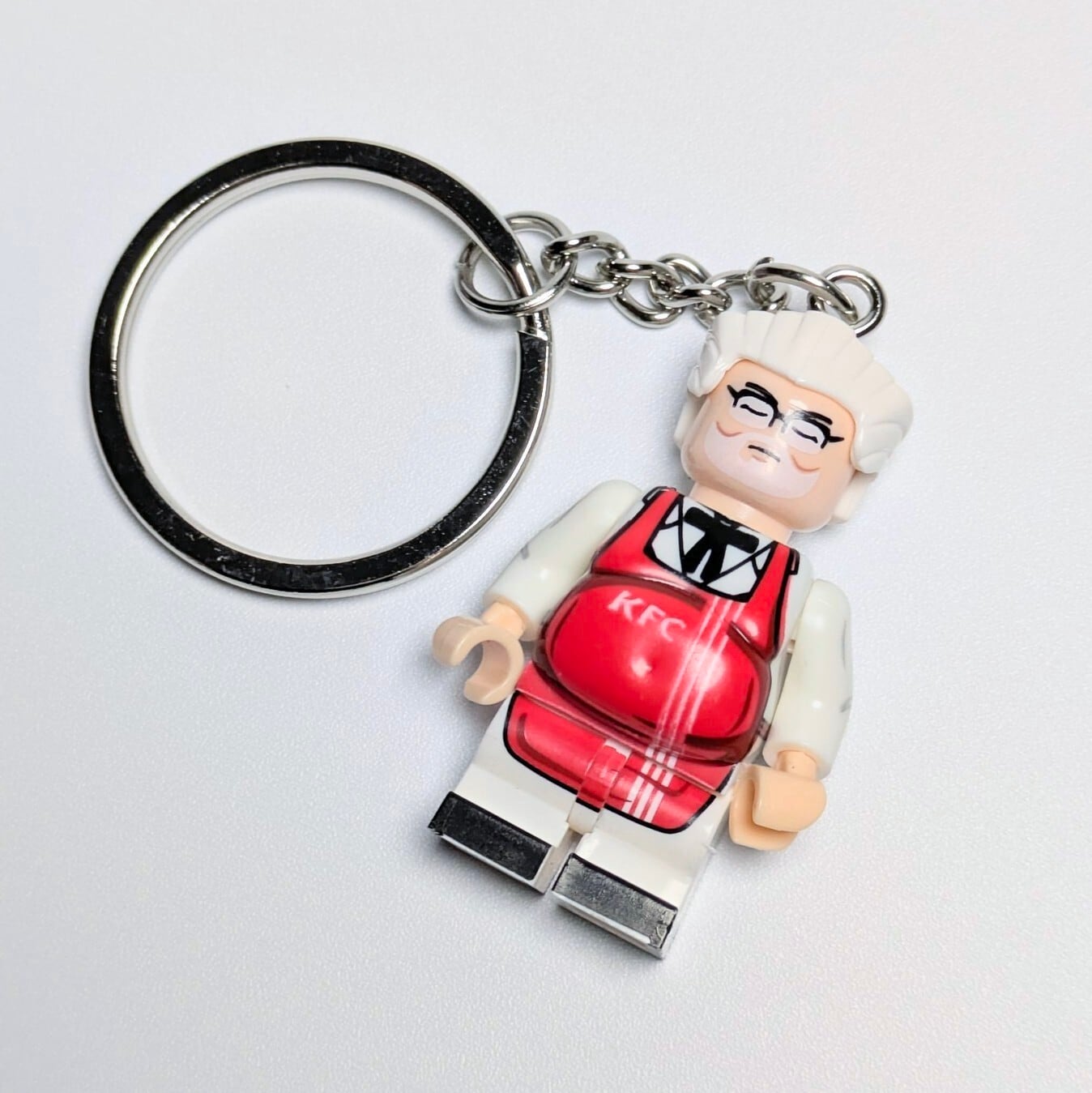 ♧ ★ブロックフィギュアキーホルダー★【 KFC / ケンタッキー】Colonel Sanders ( カーネル・サンダース )  / ハーランド・デイヴィッド・サンダース 〚アメリカン雑貨 アメトイ〛