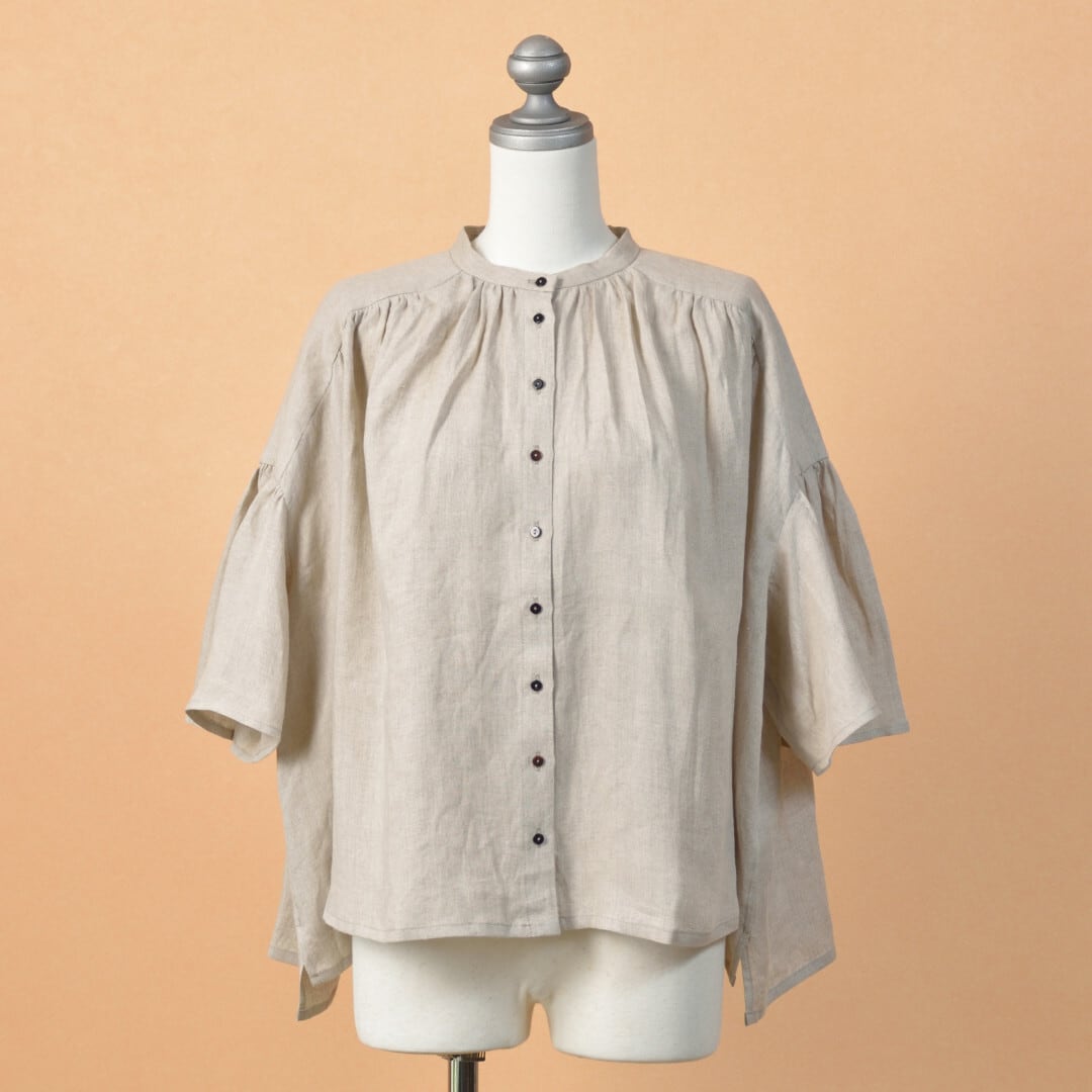 SUZUKI TAKAYUKI フレアスリーブ　ブラウス　リネン SUZUKI TAKAYUKI フレアスリーブブラウスリネン