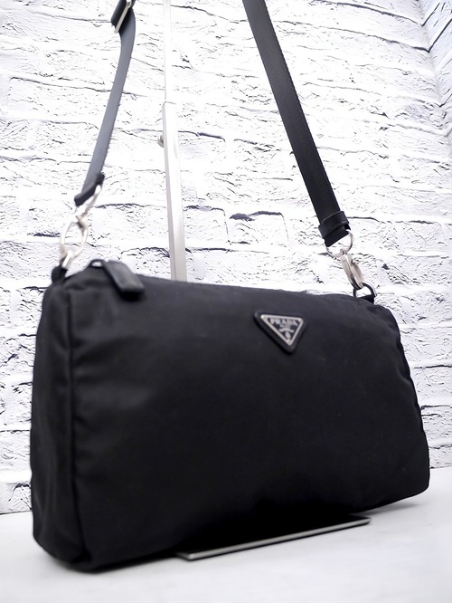 美品◆PRADA プラダ テスート ナイロン クロスボディ ショルダー バッグ カメラ バッグ ポーチ ポシェット 黒◆ クロスボディ仕様の定番♪