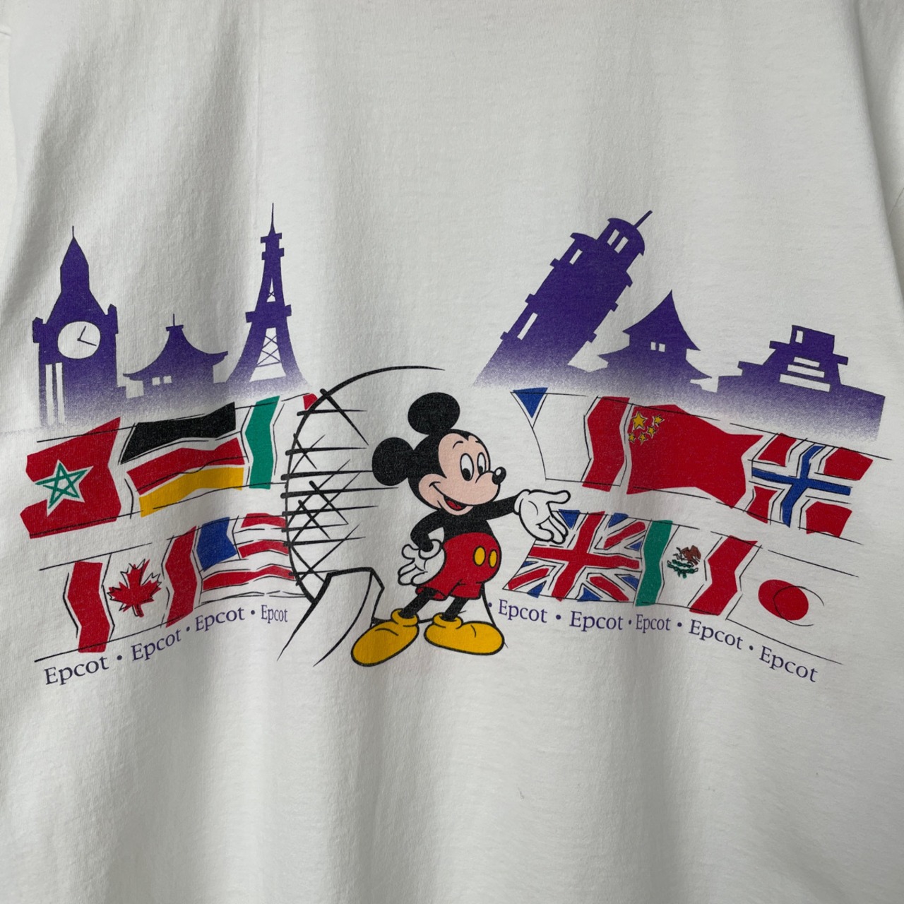 90s USA製 ミッキー Epcot Tシャツ 古着 ディズニー ヴィンテージ 万 