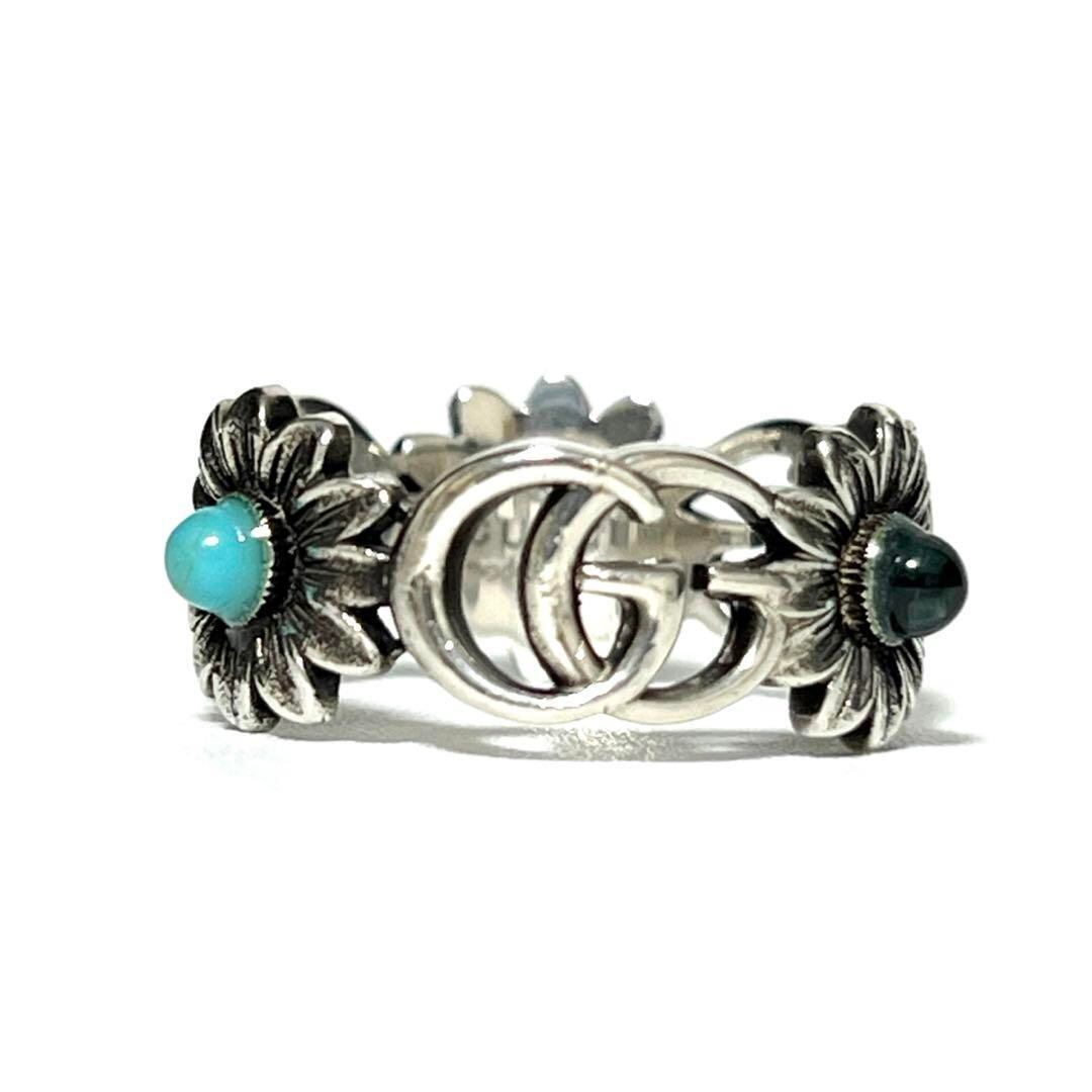 17号】グッチメンズダブルGマザーオブパールリング指輪シルバー