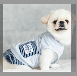 ペット服 犬服 犬用服 ヒッコリー切替タンクトップ ドッグウェア XS〜3L 小型犬 中型犬 大型犬 春夏秋 通気性 伸縮性 おしゃれ 可愛い カジュアル ストライプ デニム風 スポーティ 散歩 お出かけ 部屋着 インスタ映え ペットウェア 犬用品 重ね着にも
