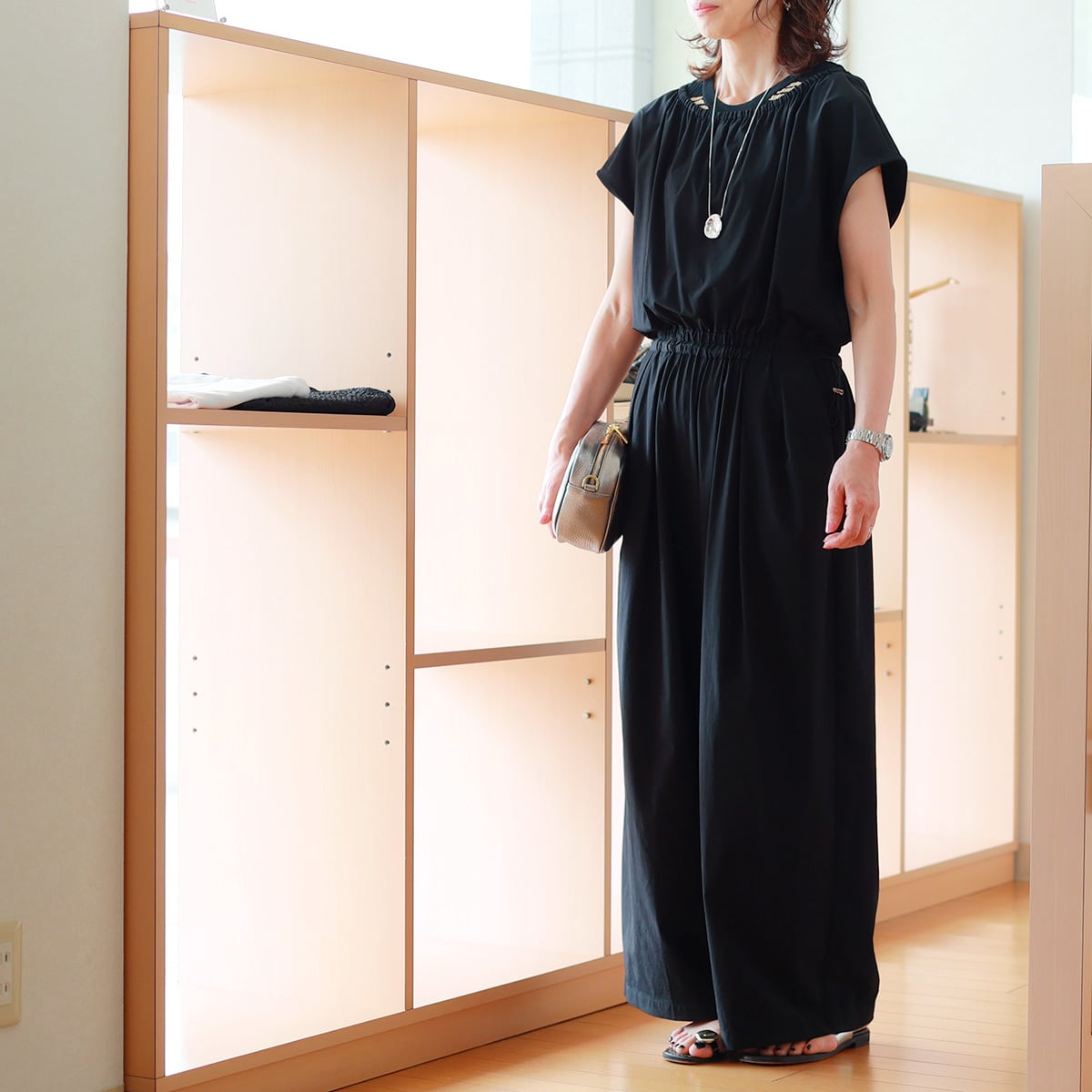 CHIGNON (シニヨン) ドライタッチファブリック 3Way サロペット