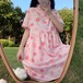 ✞ ドレス ワンピースプリントスカート ピンク 大人ガーリー スウィート キュート カジュアル ✞ゴスロリ SM ミリ 甘ロリ クラロリ 和ロリ エレガント 黒ロリ 姫ロリ 華ロリ BB-BB0515475