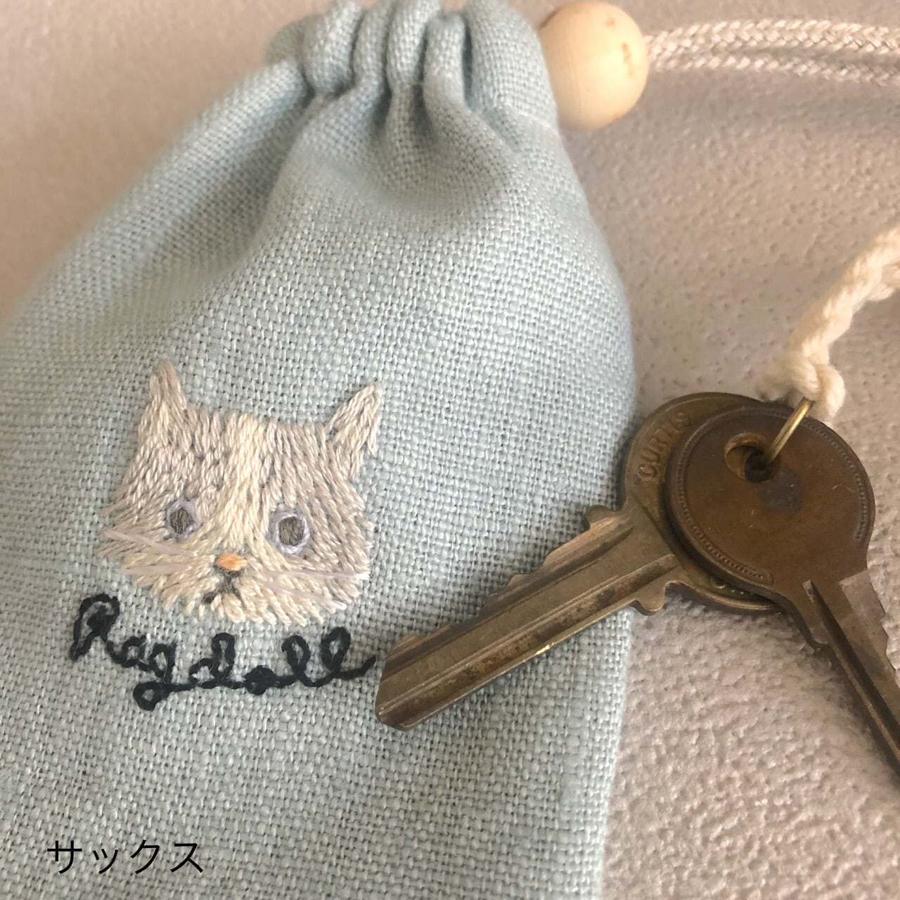 犬と猫の刺繍ミニ巾着【うちの子オーダー】 | Leparc