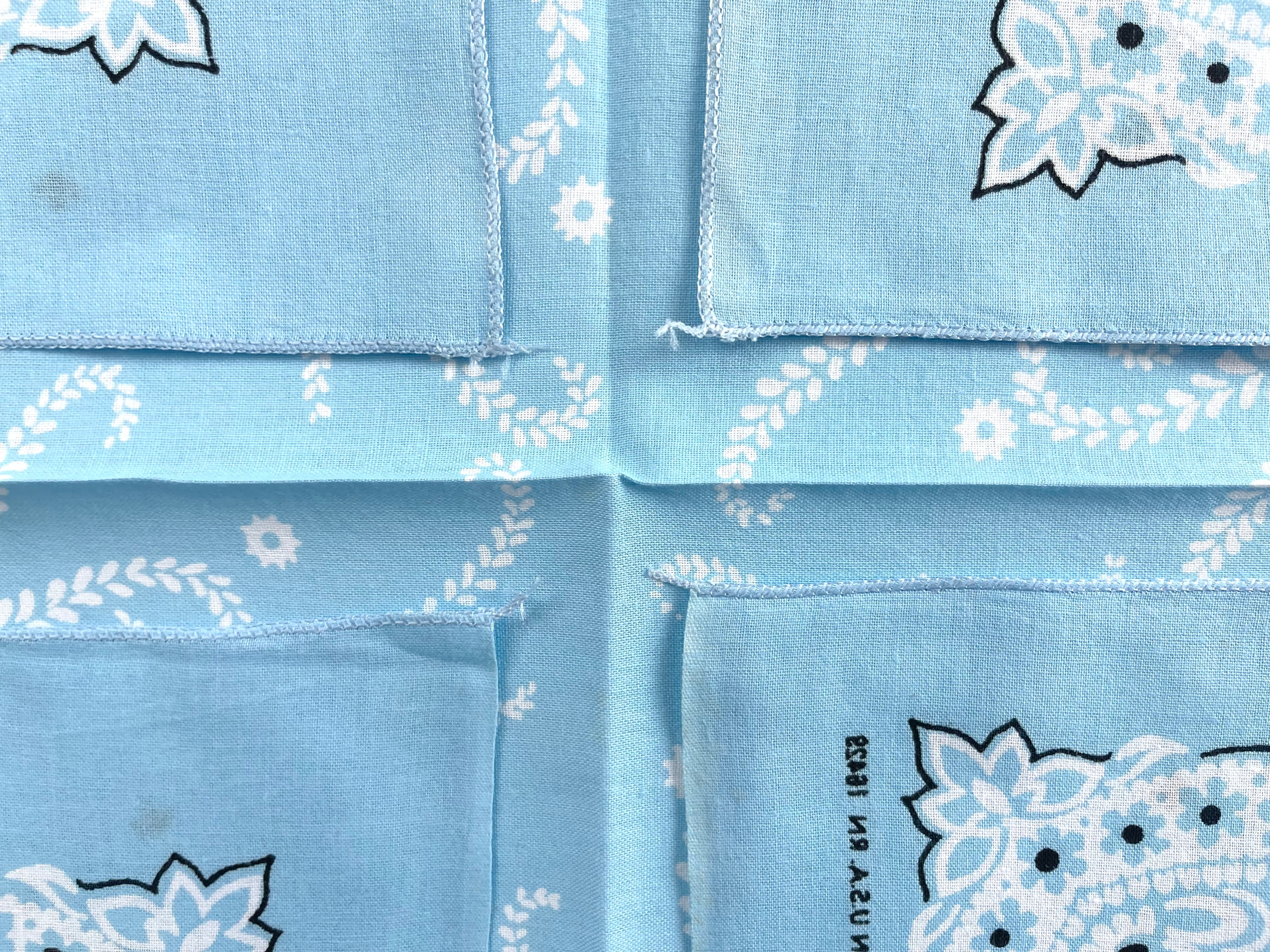 paisley】RN16429 ビンテージ バンダナ 水色 | swallows