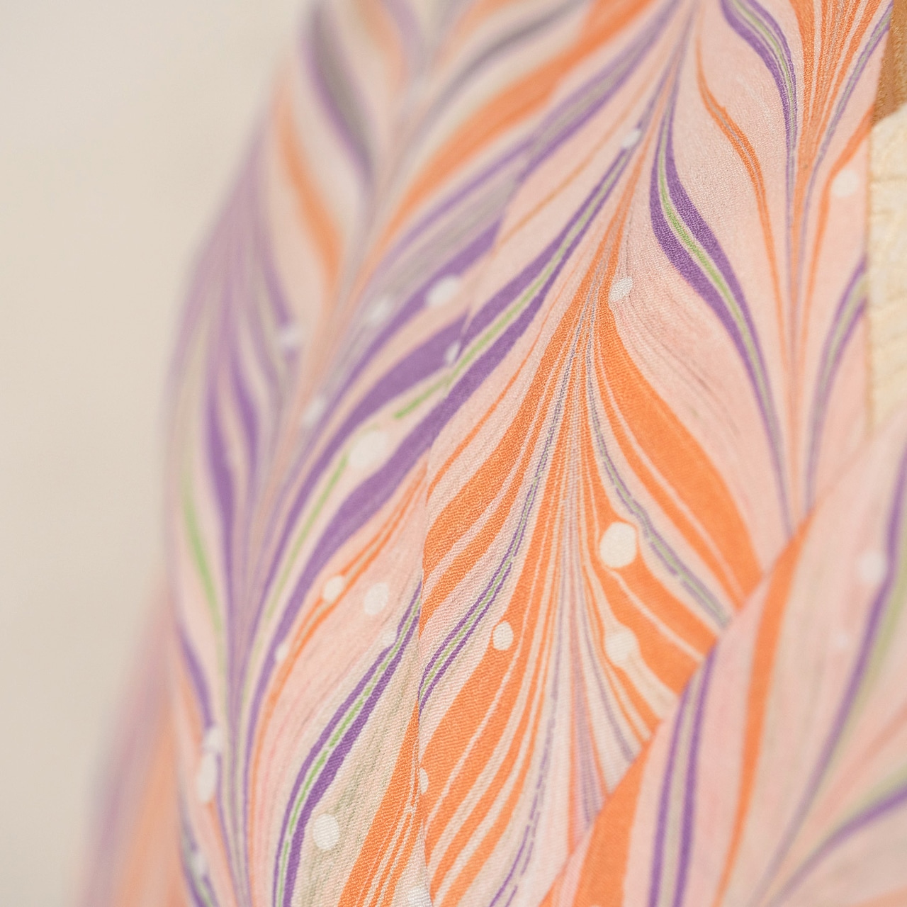 〈Sunset Macaron〉矢羽柄 × ドット〜洗えるきもの(シルジェリー)〜