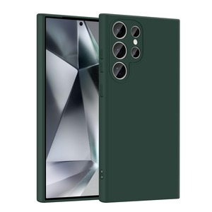 【人気】【TAICHUANGJI】 Galaxy S24 Ultra ケース シリコン SC-52E SCG26 スマホケース 耐衝撃 ギャラクシー s24 Ultra ケース マット質感 カメラ保護 ソフト 薄型 軽量 携帯ケース ストラップホール付 ワイヤレス充電対応 6.8インチ用 (グリーン)