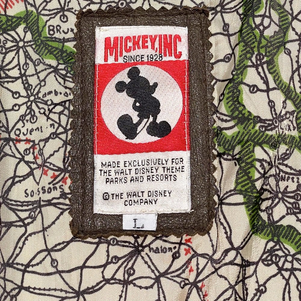 Old Mickey [Mickey,INC] Disney Official G-1 Leather Jacket