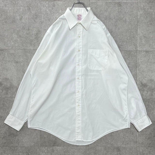 90s USA製　ブルックスブラザーズ　ドレスシャツ　長袖シャツ　白　ビンテージ