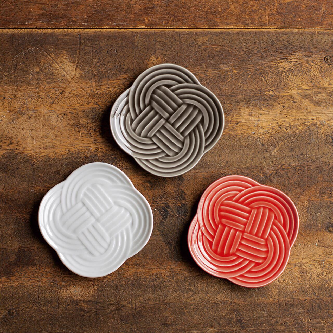 12801【結び】小皿 白