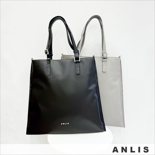 ANLIS (アナリス) 縦長レザーバッグ SB5503 BLACK/GRAY