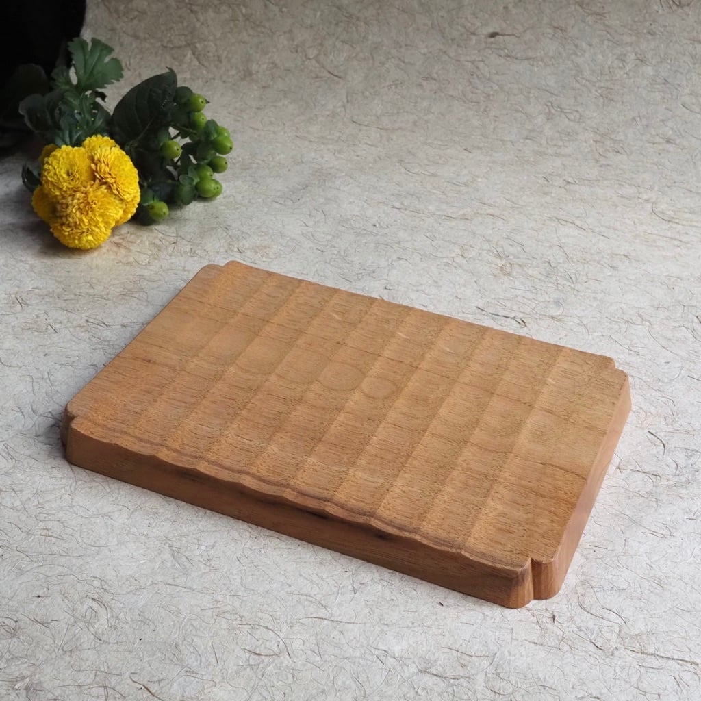 明野の小さなお盆や/入隅 我谷盆 胡桃 オイルフィニッシュ