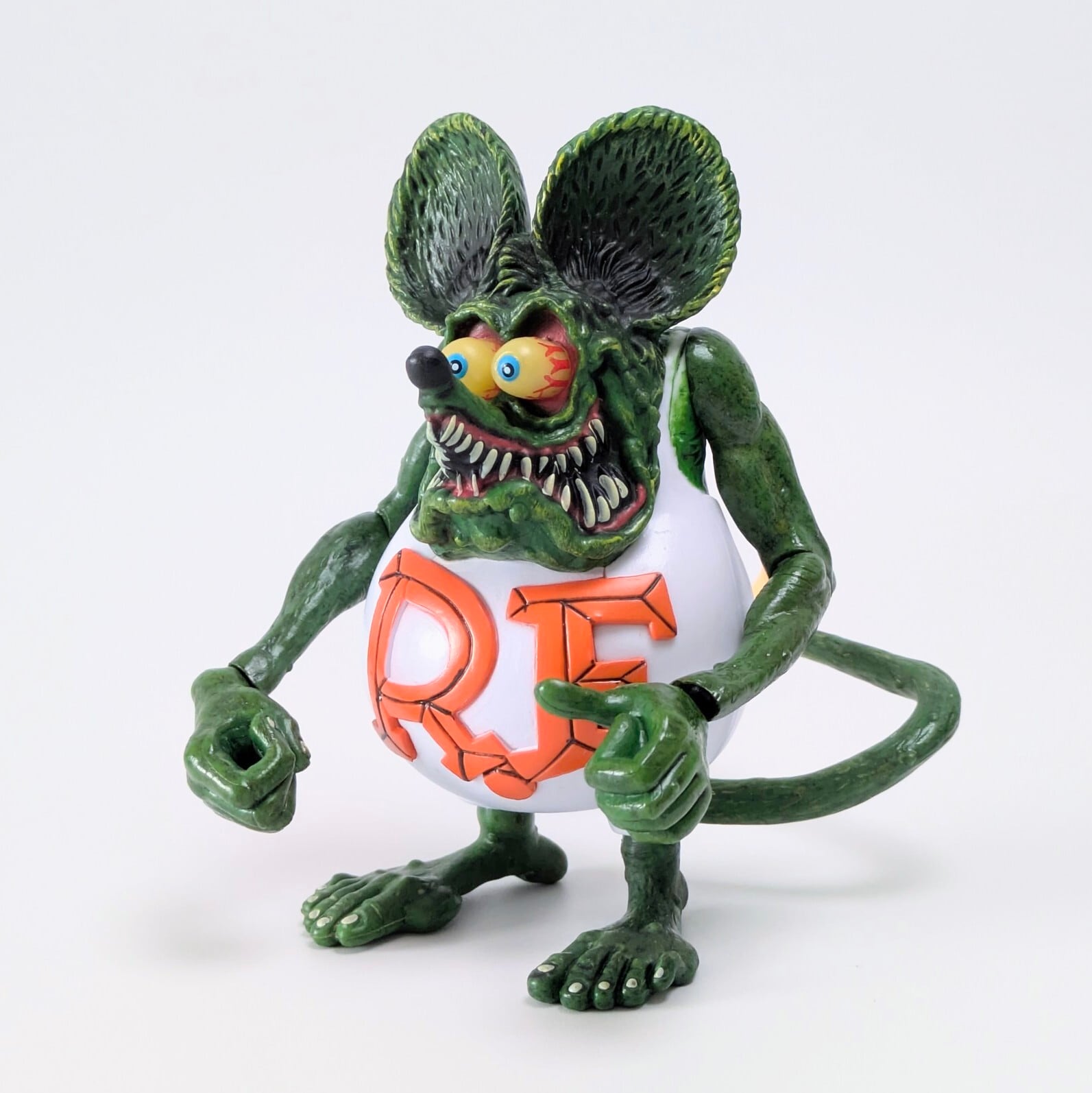 ♧ ⚡️SPECIAL LIMITED⚡️【 Rat Fink ラットフィンク 】 PVCアクションフィギュア / 可動フィギュア / WHITE 〚アメリカン雑貨 アメトイ〛