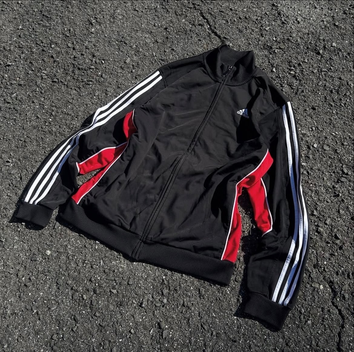 adidas Track Jacket – Black × Red Panel | 園 (eden )