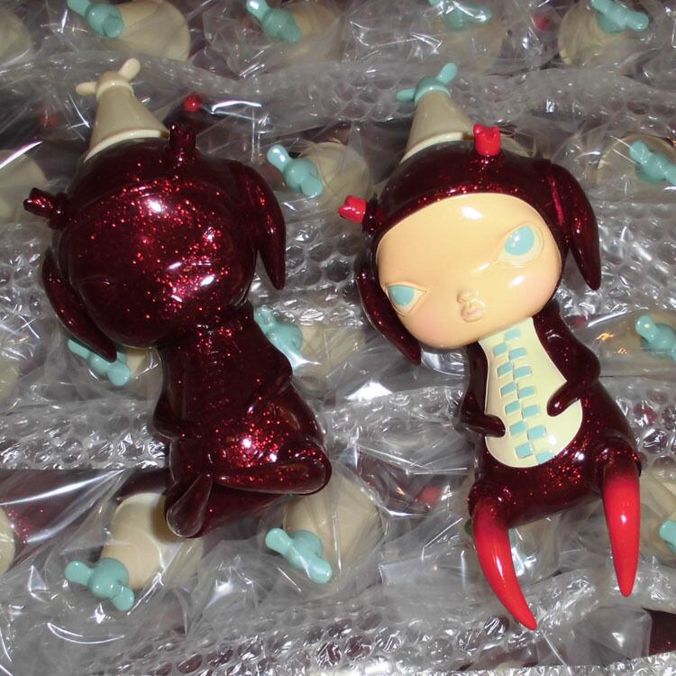 Red Glitter Calliope Jackalope by Kathie Olivas | tomenosuke