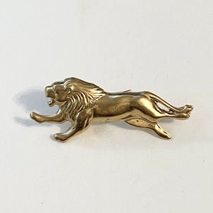 Brass charm brooch - M Lion O-11