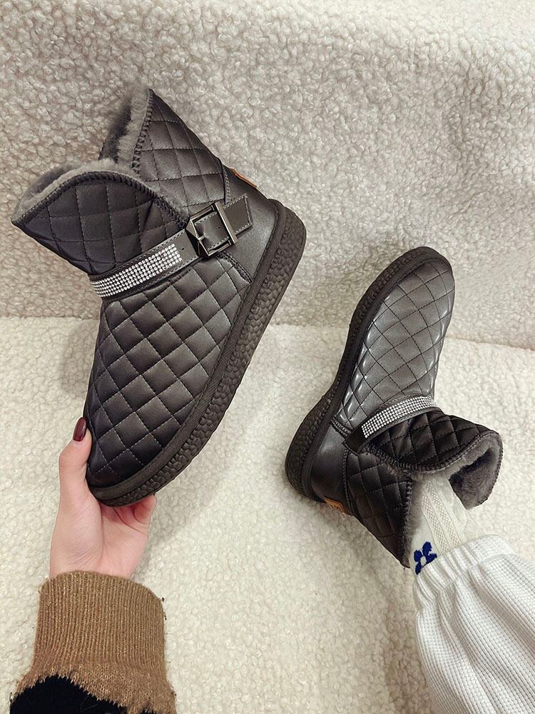 ブーツレディースウィンターラインストーンベルト バックルカジュアル コットン 靴 シューズ 冬物 ハーネス 部族の婦人靴97710920032