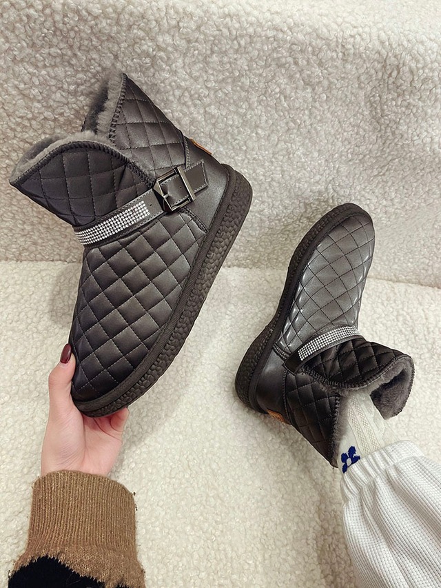 ブーツレディースウィンターラインストーンベルト バックルカジュアル コットン 靴 シューズ 冬物 ハーネス 部族の婦人靴97710920032