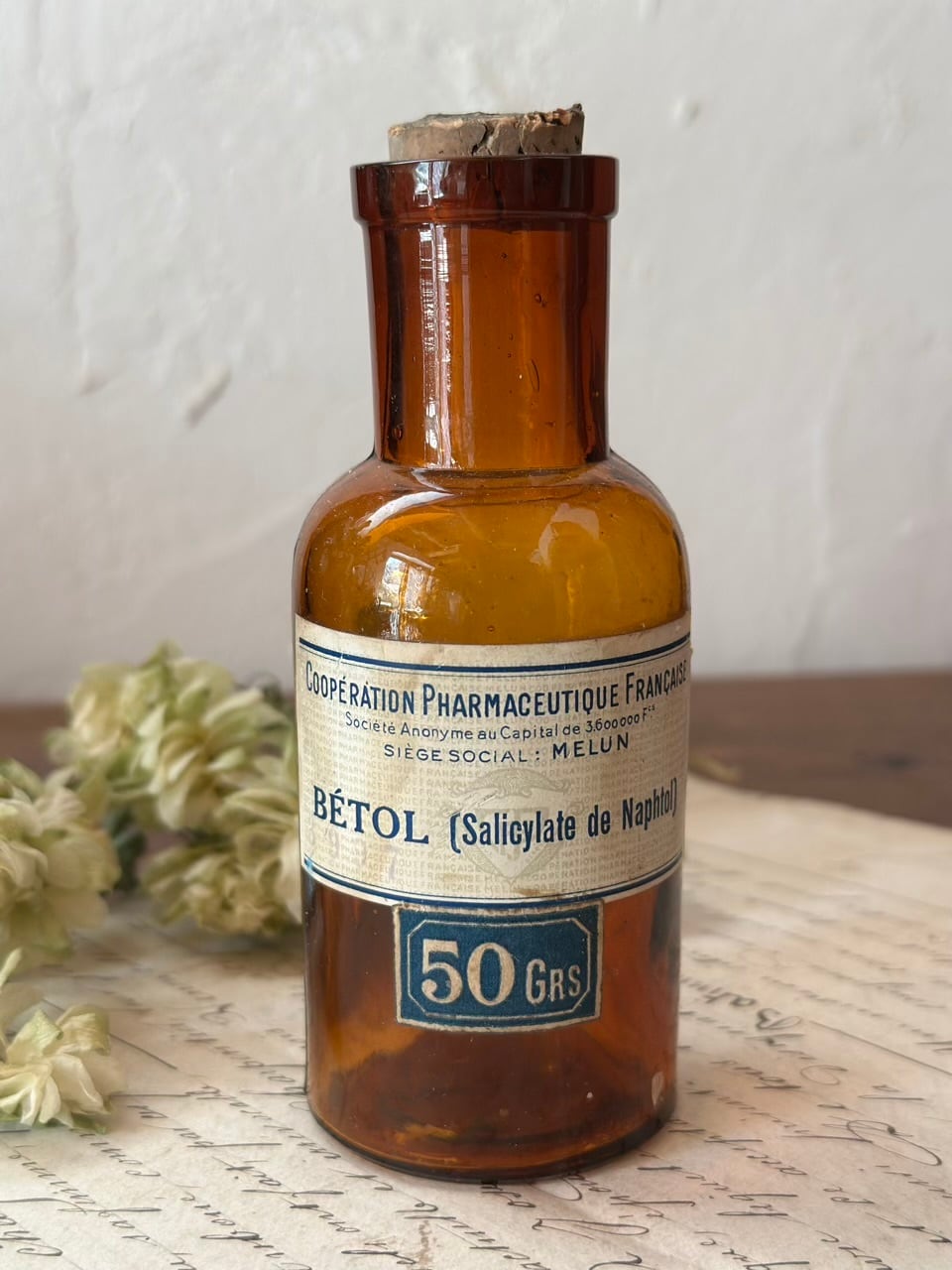 薬品瓶 コルク付き BÉTOL アンティークボトル | Brocante de La