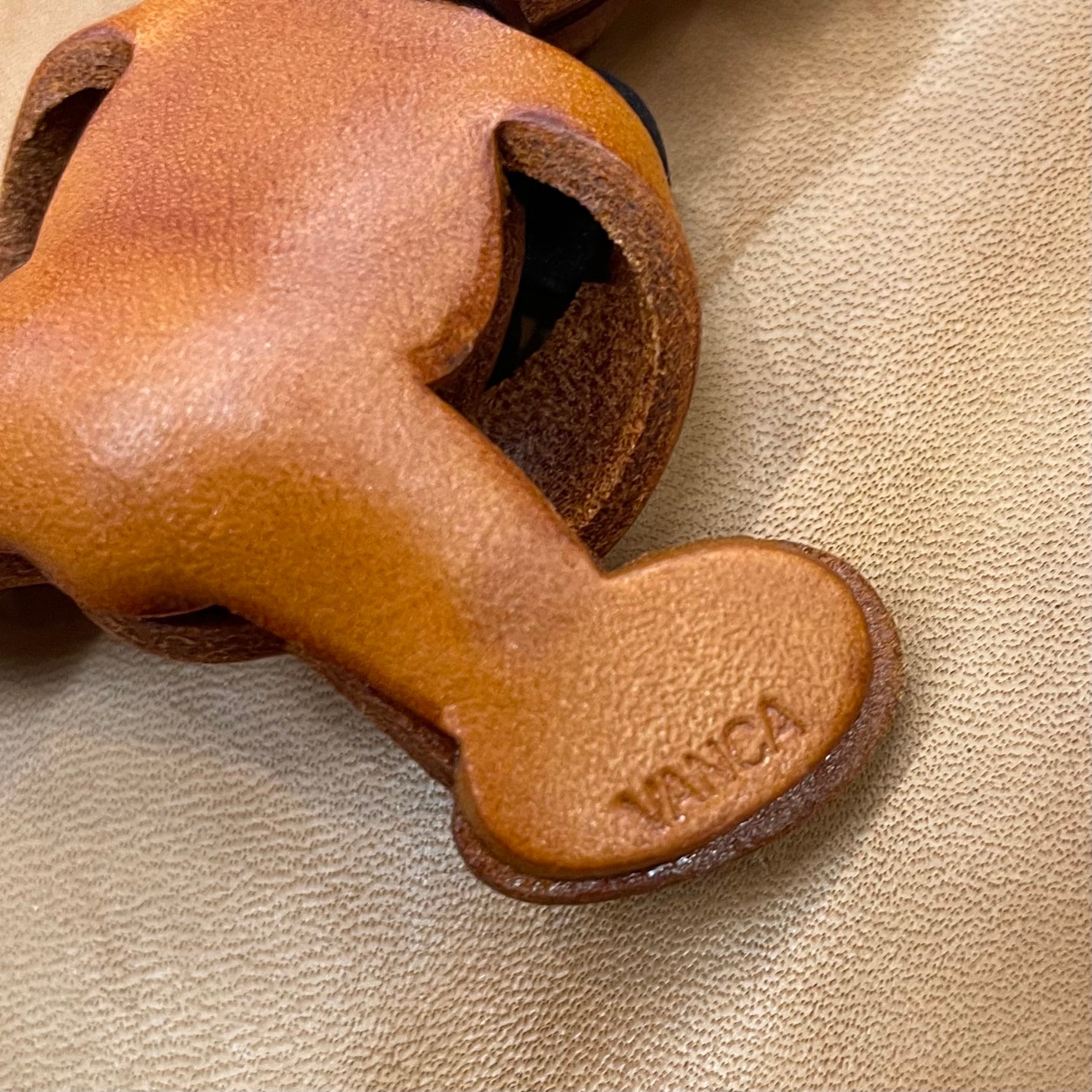 20940 テディベア 本革バッグチャーム 日本製【VANCA/バンカクラフト革