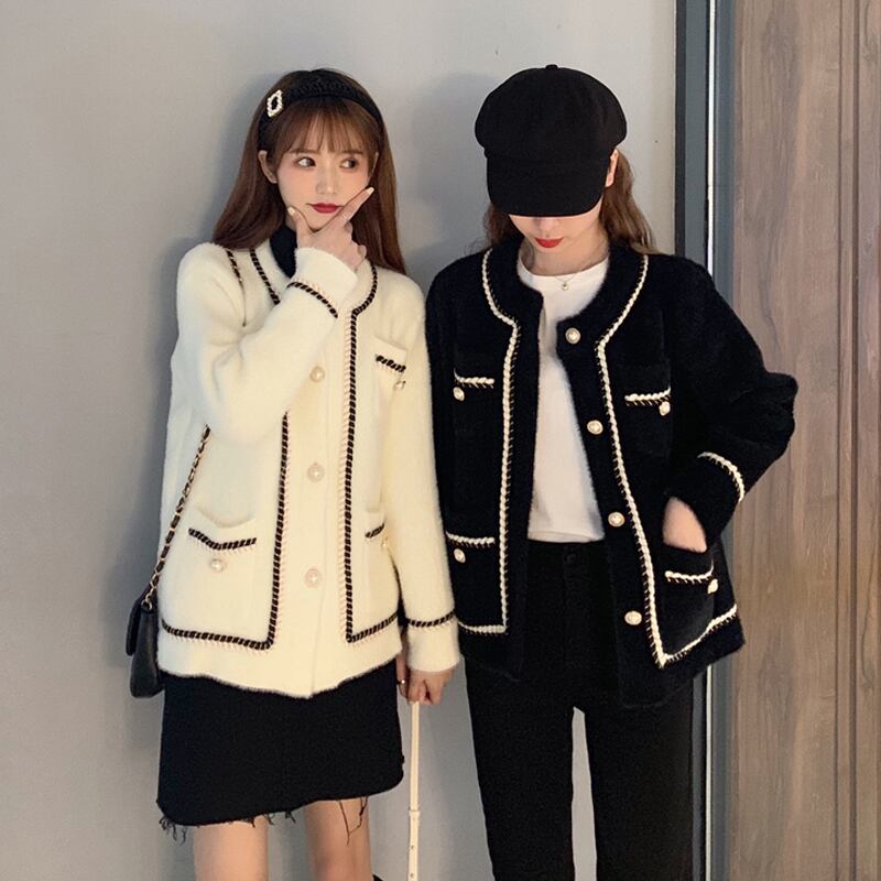 スプリングルーズカーディガンセーター レディーススタンダードニットトップス レトロ 春物 試着室32230682966