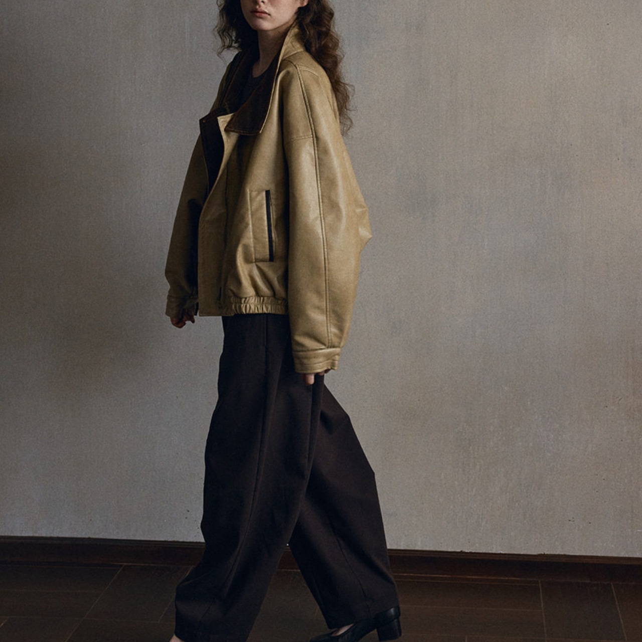 fake Leather Jacket【2color】 T4345