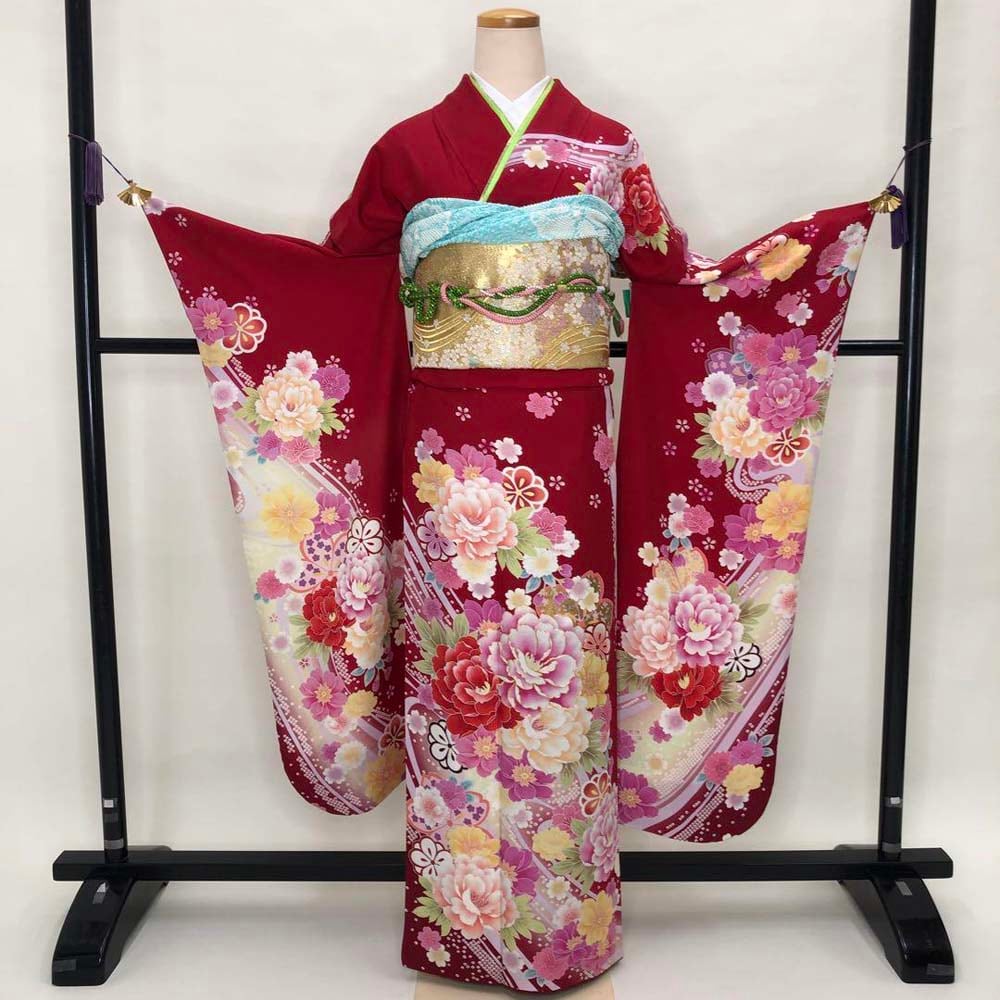 着物 長襦袢 赤/ピンク せかさ 