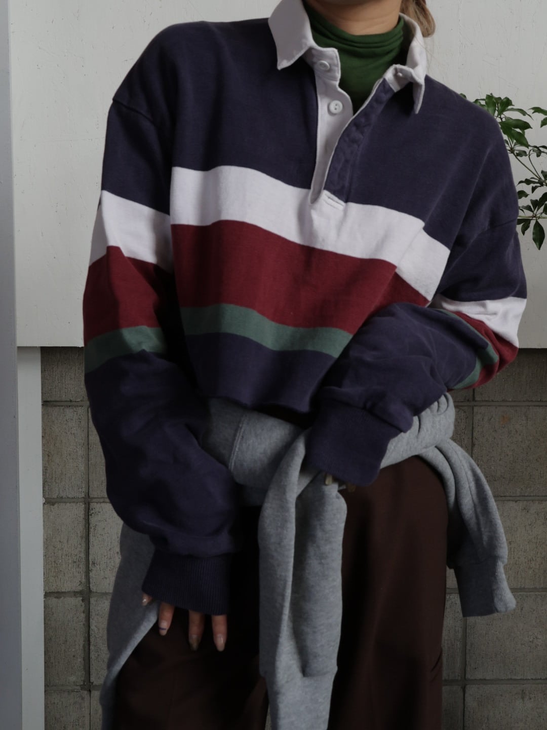 <vintage>”L.L.bean” short rugger shirt