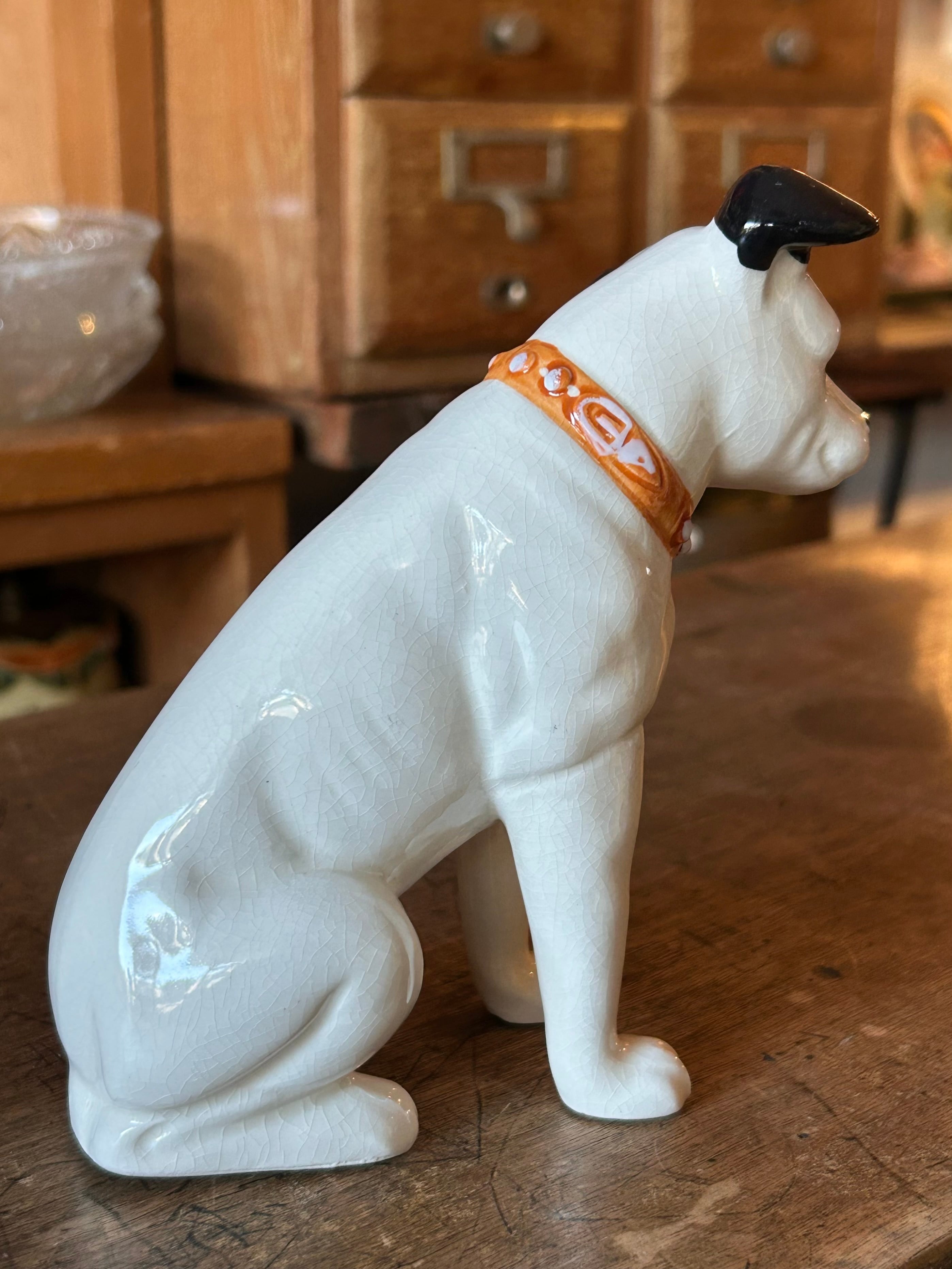 昭和レトロ Victor ビクター犬 ニッパーくん 陶器製 置物 | choice