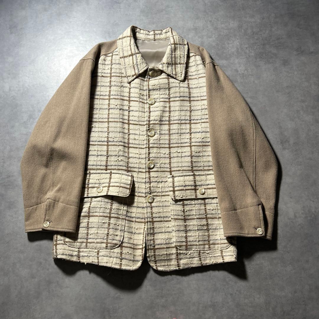 ヴィンテージ 切り替え チェック マルチポケット デザイン シャツ ジャケット