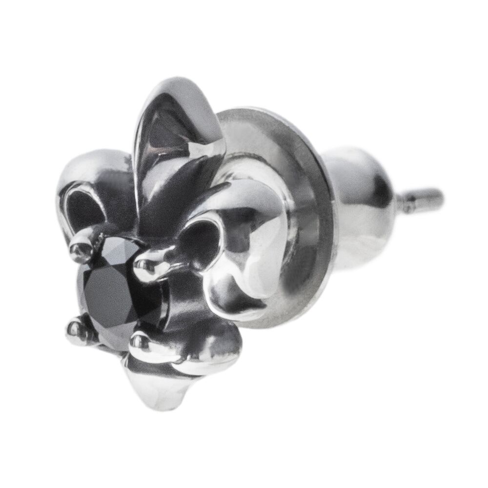 ストーンリリィスタッドBK シルバーピアス 片耳分 AKE0043 Stone Lily Stud BK Silver Earrings for one ear  シルバーアクセサリー  Silver jewelry