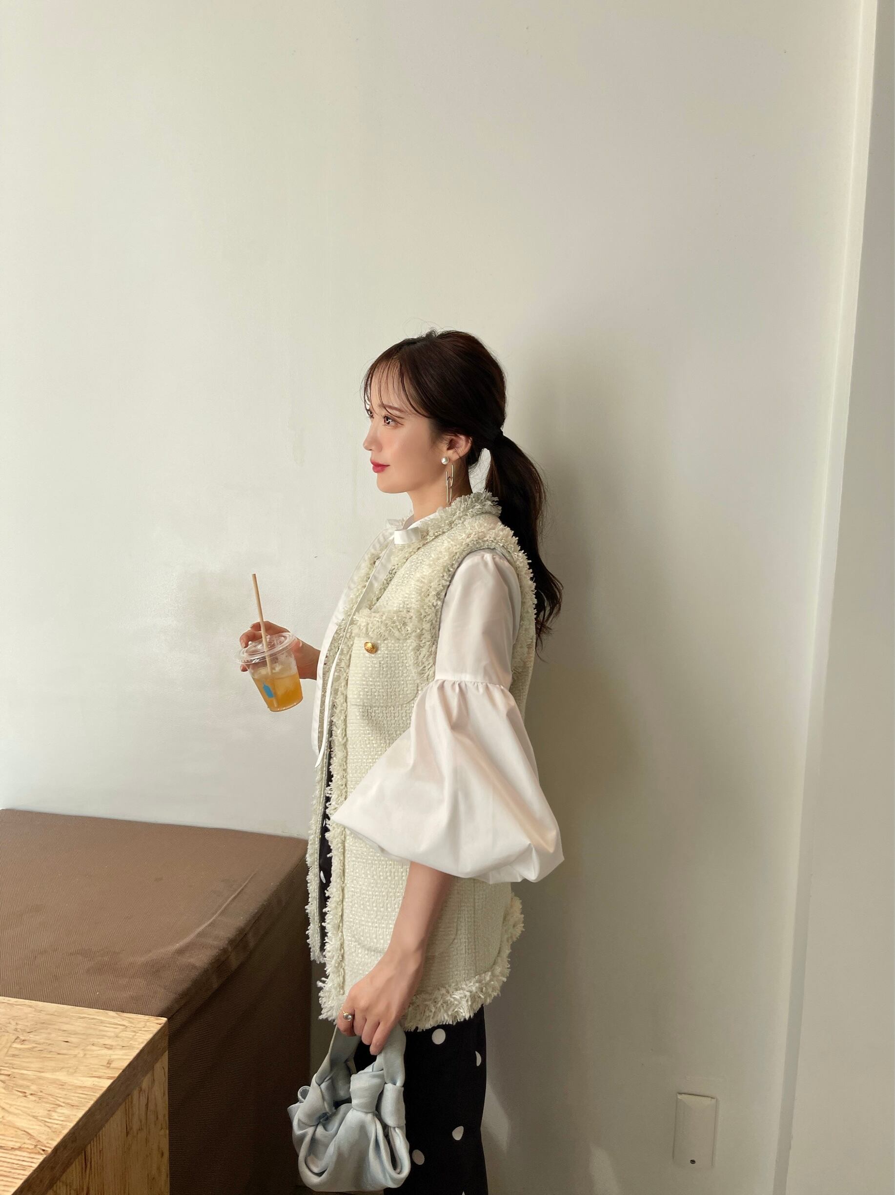 tweed gilet / white 9/21 21:00 ～ 再販 (即納) | HYEON powered by BASE