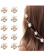 LIKENNY ミニヘアクリップ ヘアピン 花 前髪クリップ 真珠のヘアクリップ ヘアアクセサリー 可愛い 髪飾り バンスクリップ 髪留め 子供 誕生日 卒業式 入学式 結婚式 10個入り