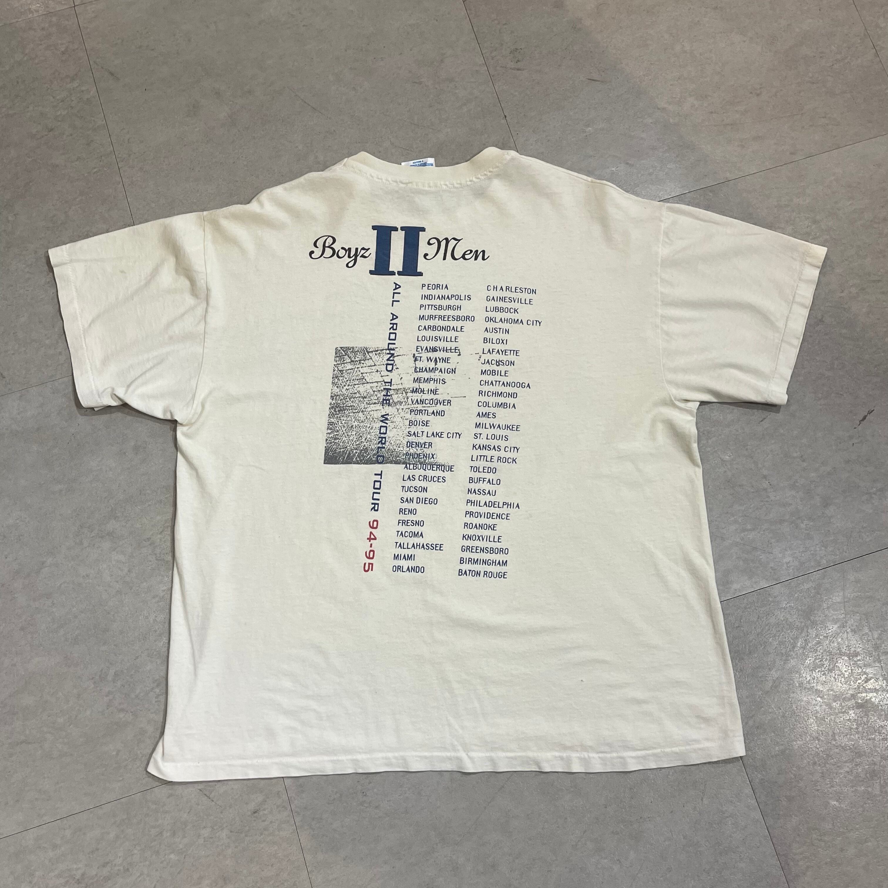 90年代 size:XL 【 Boyz Ⅱ Men】ボーイズツーメン バンドTシャツ ヘインズ バンドTシャツ バンT 両面プリント 白 古着 古着屋 高円寺 ビンテージ