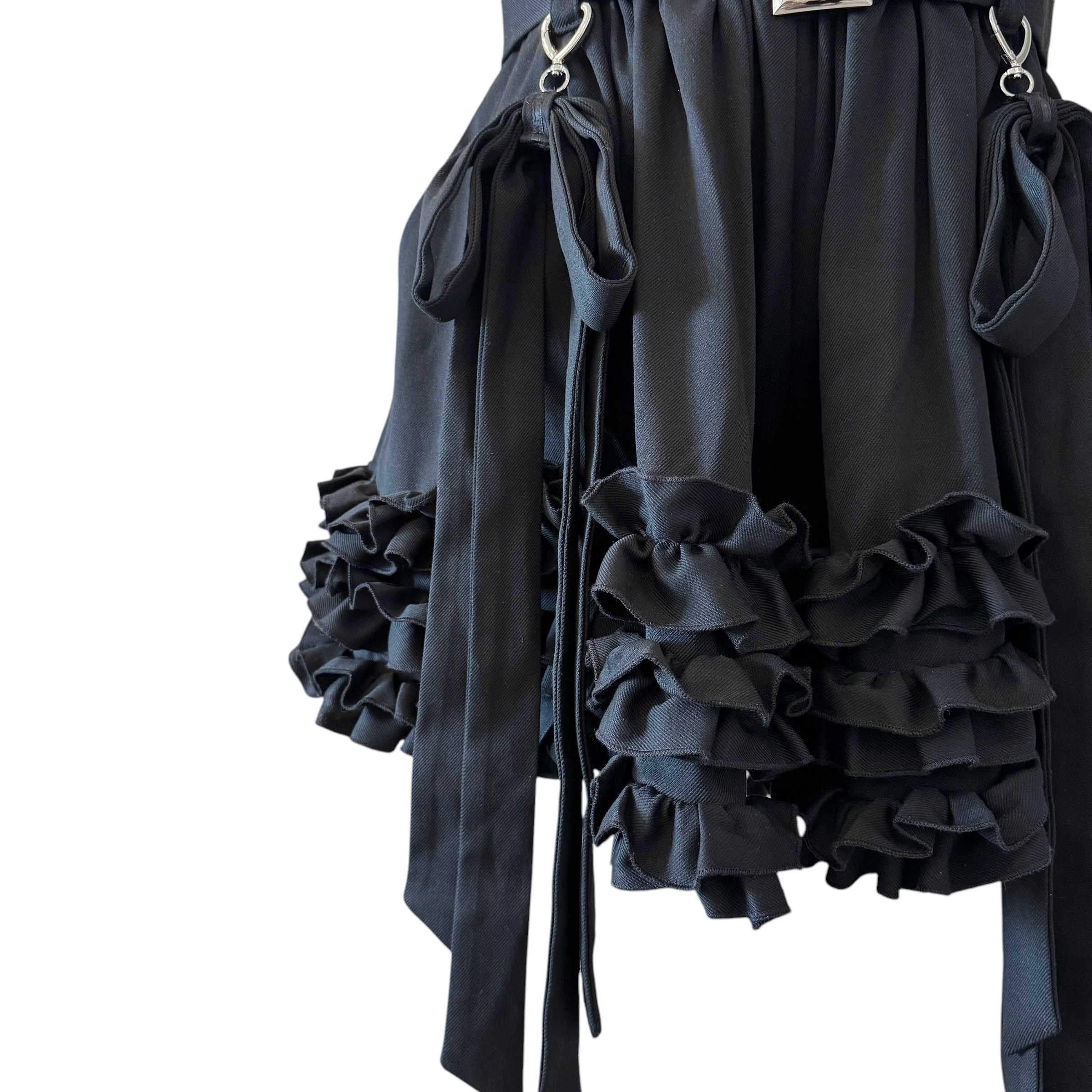 リボンフリルショートパンツ　BLACK