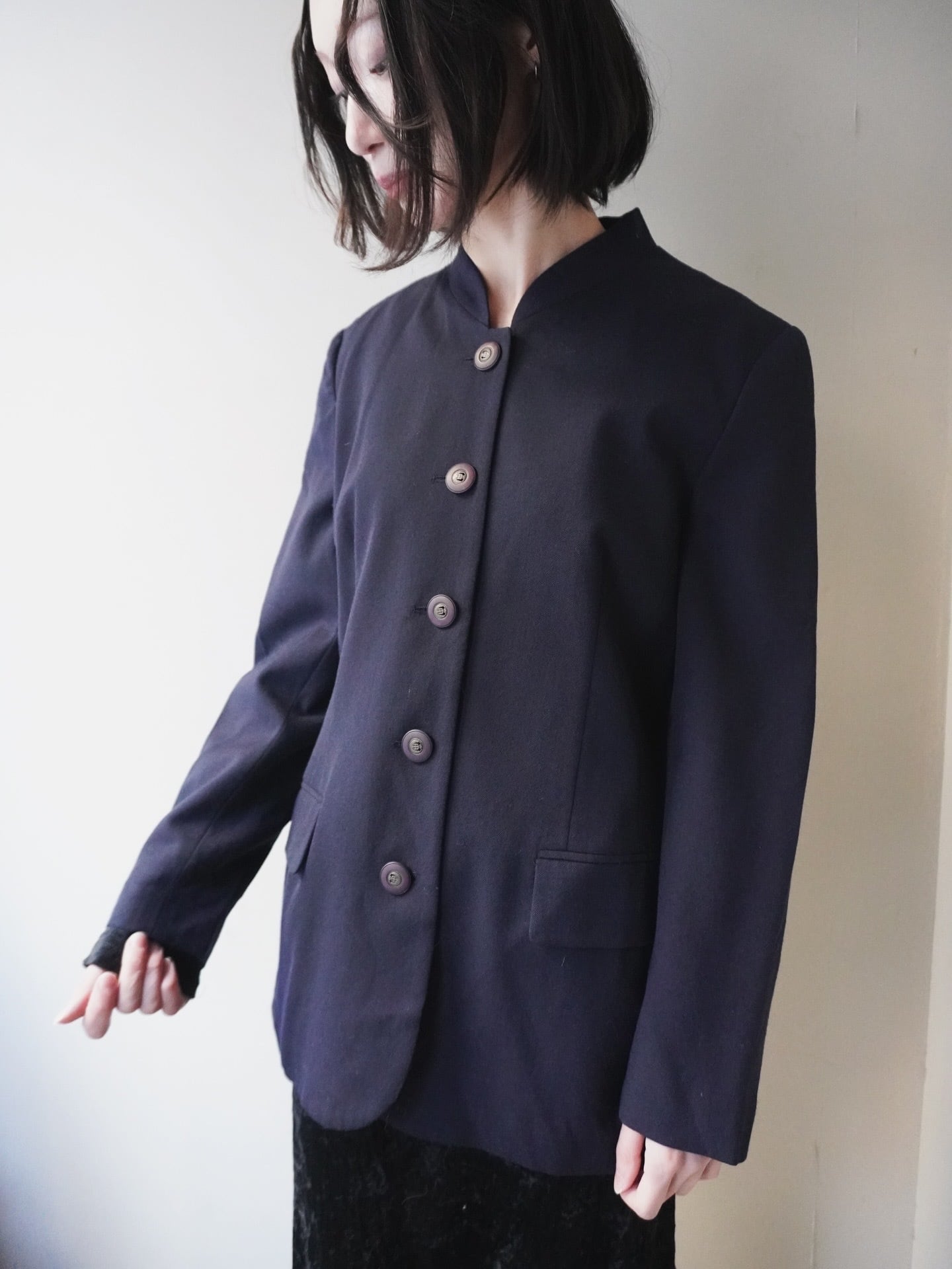 vintage stand collar jacket