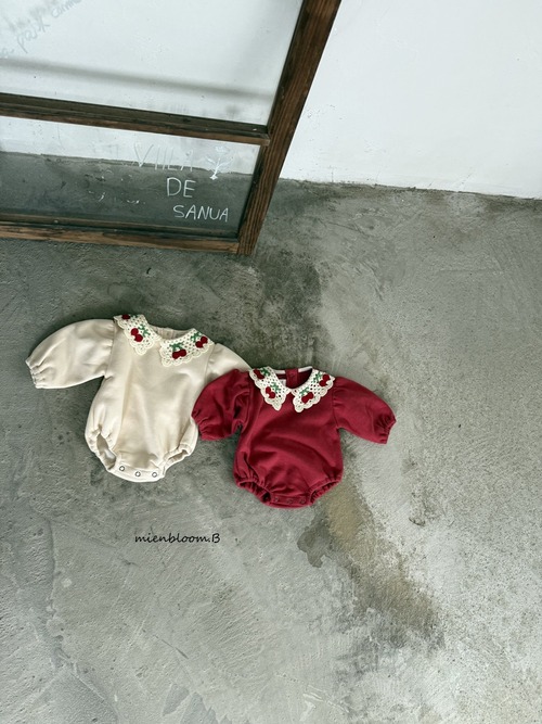 予約 BABY - Cherry Collar Suit  [ mienbloom.B ]