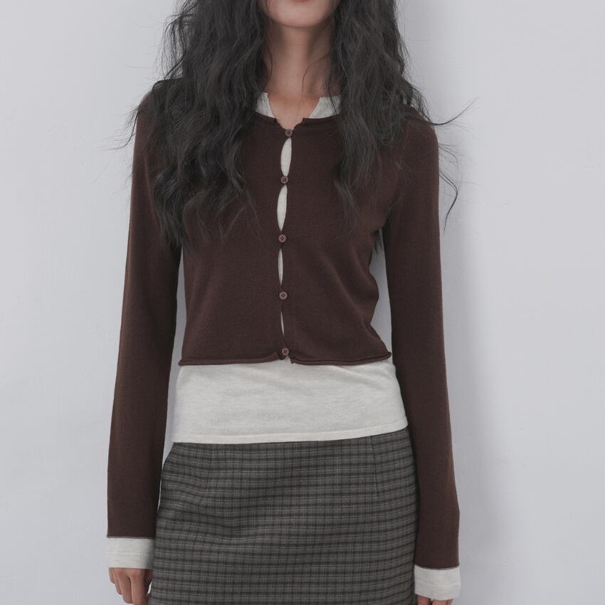 fake two-piece knit　J00313