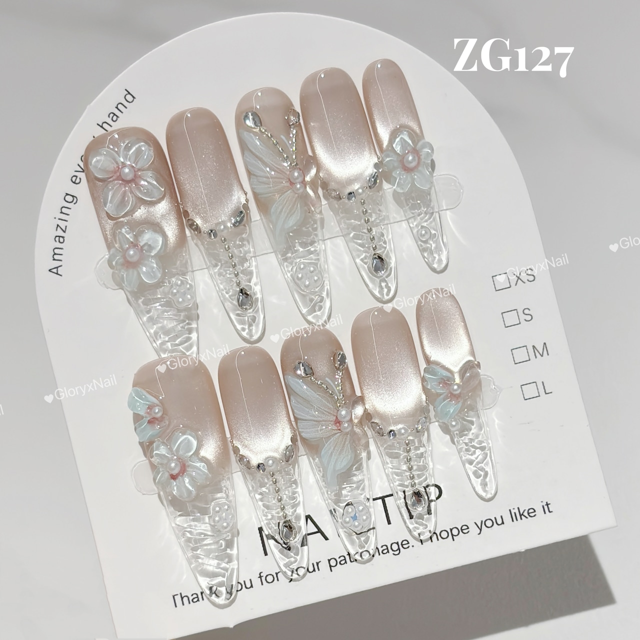 ZG127 ネイルチップ サイズXS/S/M/L Lサイズあり