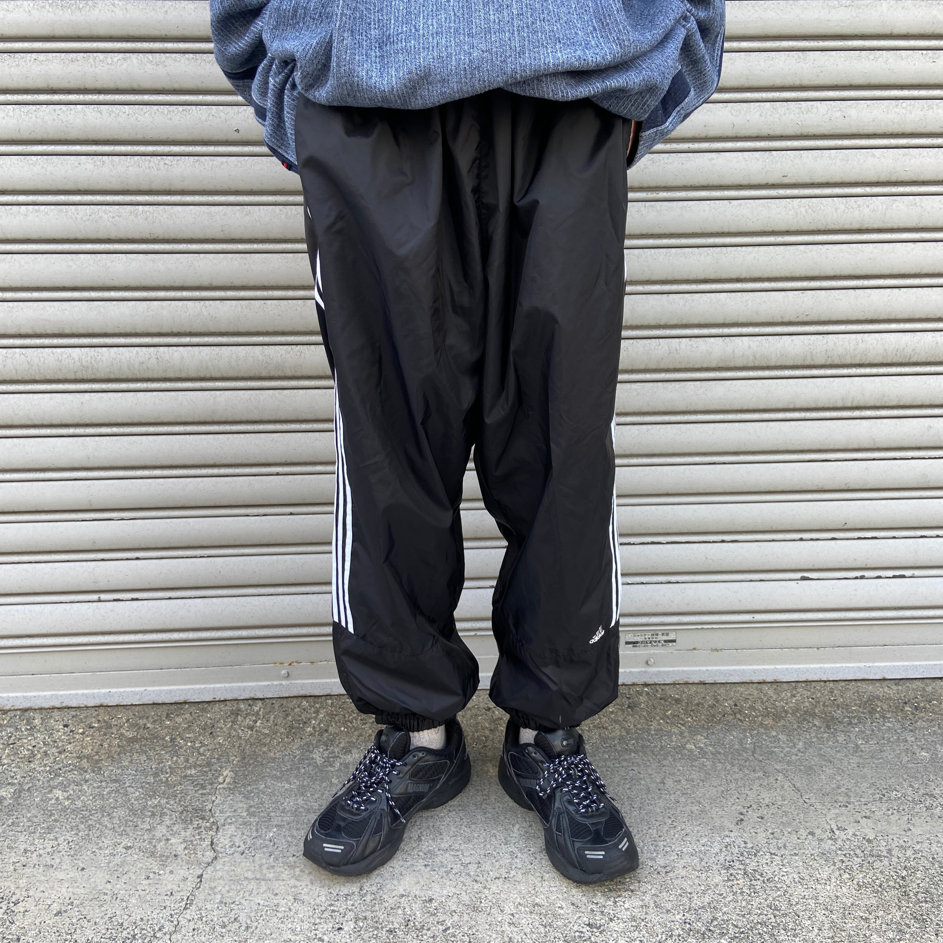 【adidas】アディダス ナイロンパンツ 黒 2XL