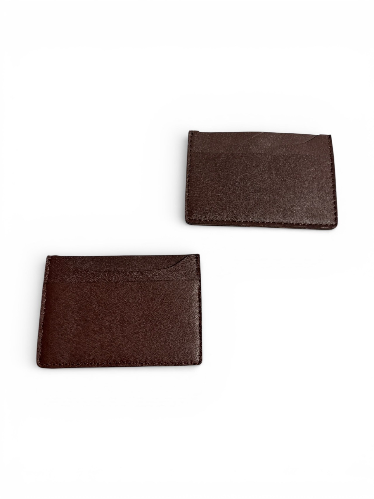 牛革カードケース：ブラウン