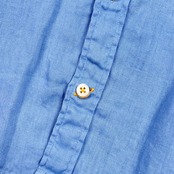 リネン100% TOMMY HILFIGER トミーヒルフィガー Premium Linen BD ボタンダウン 長袖シャツ S/ブルー メンズ