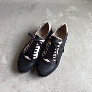 men's HAND MADE leatherスニーカー　Vibram sole　Black