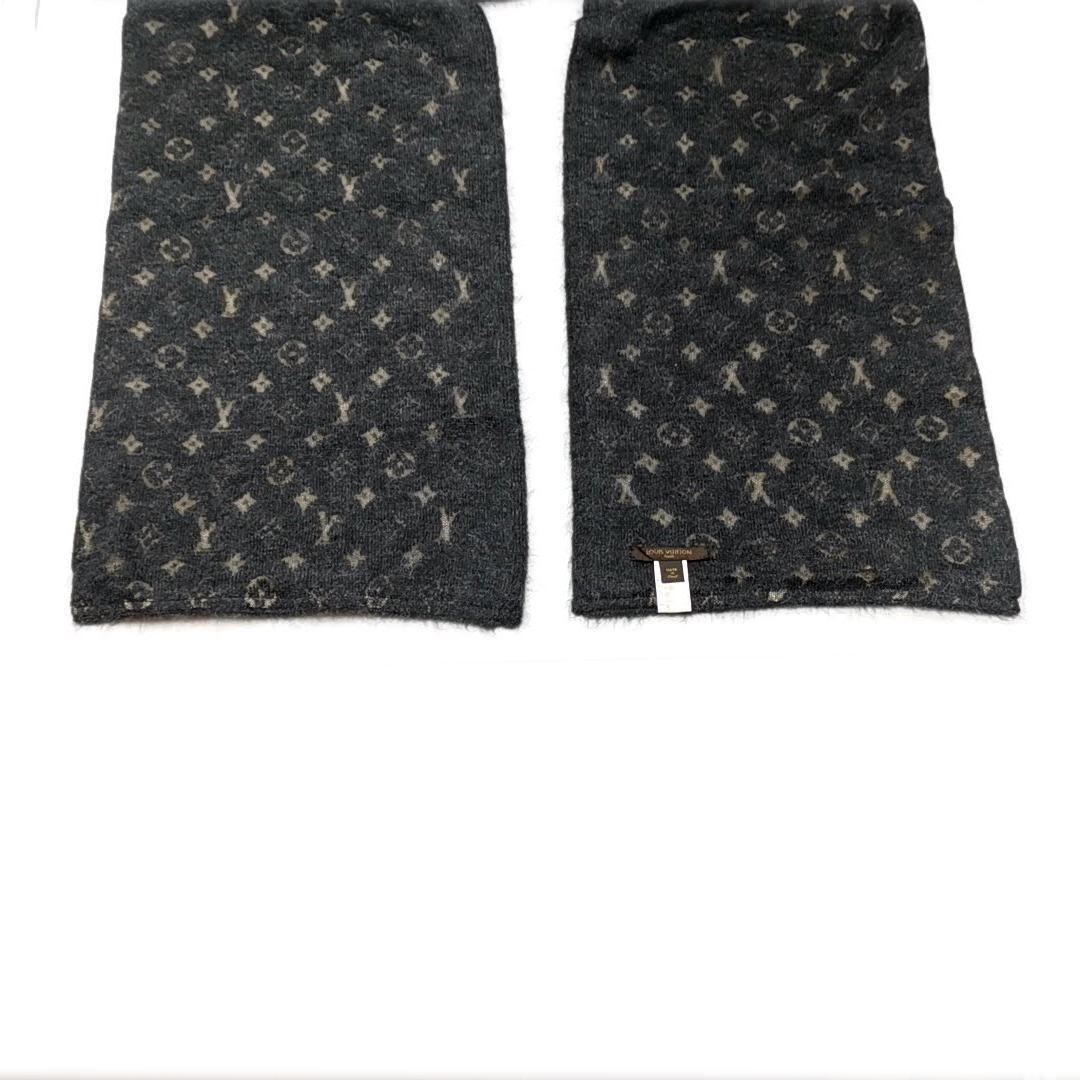 ヴィトン　モヘア　透かし　モノグラム柄　ロングマフラー　メンズ　レディース ヴィトン モヘア 透かし モノグラム柄 ロングマフラー メンズ