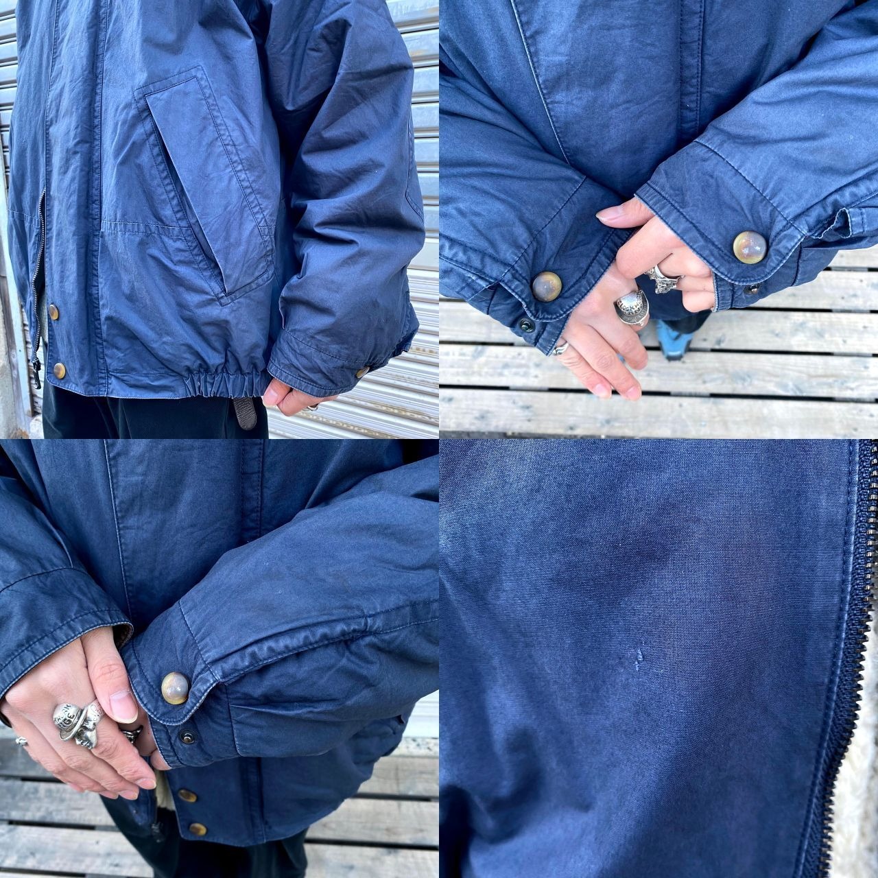 NAUTICA ノーティカ 中綿入り コットンジャケット メンズL 古着 