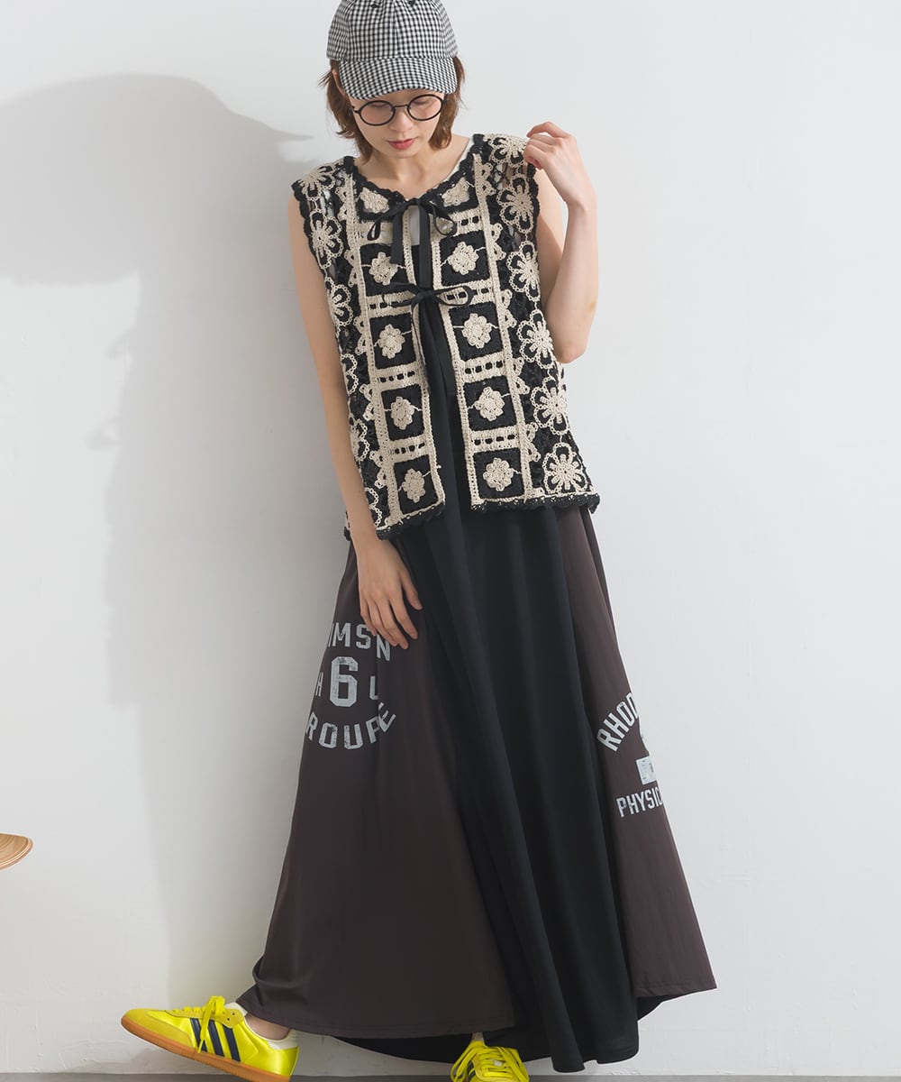 D261114 クロシェモチーフ2WAYベスト / Crochet Motif 2WAY Vest (残り