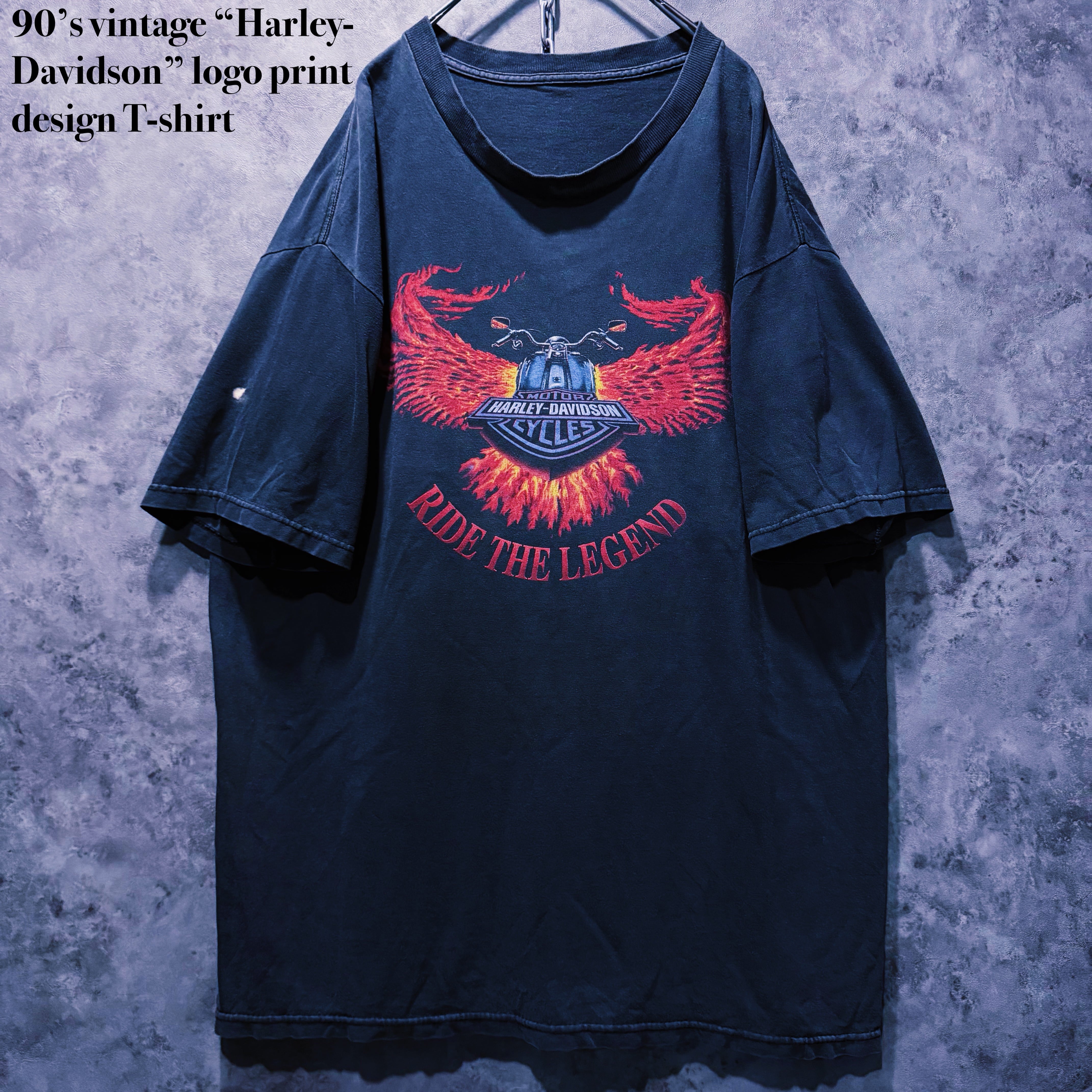 【doppio】90’s vintage “Harley-Davidson” logo print design T-shirt