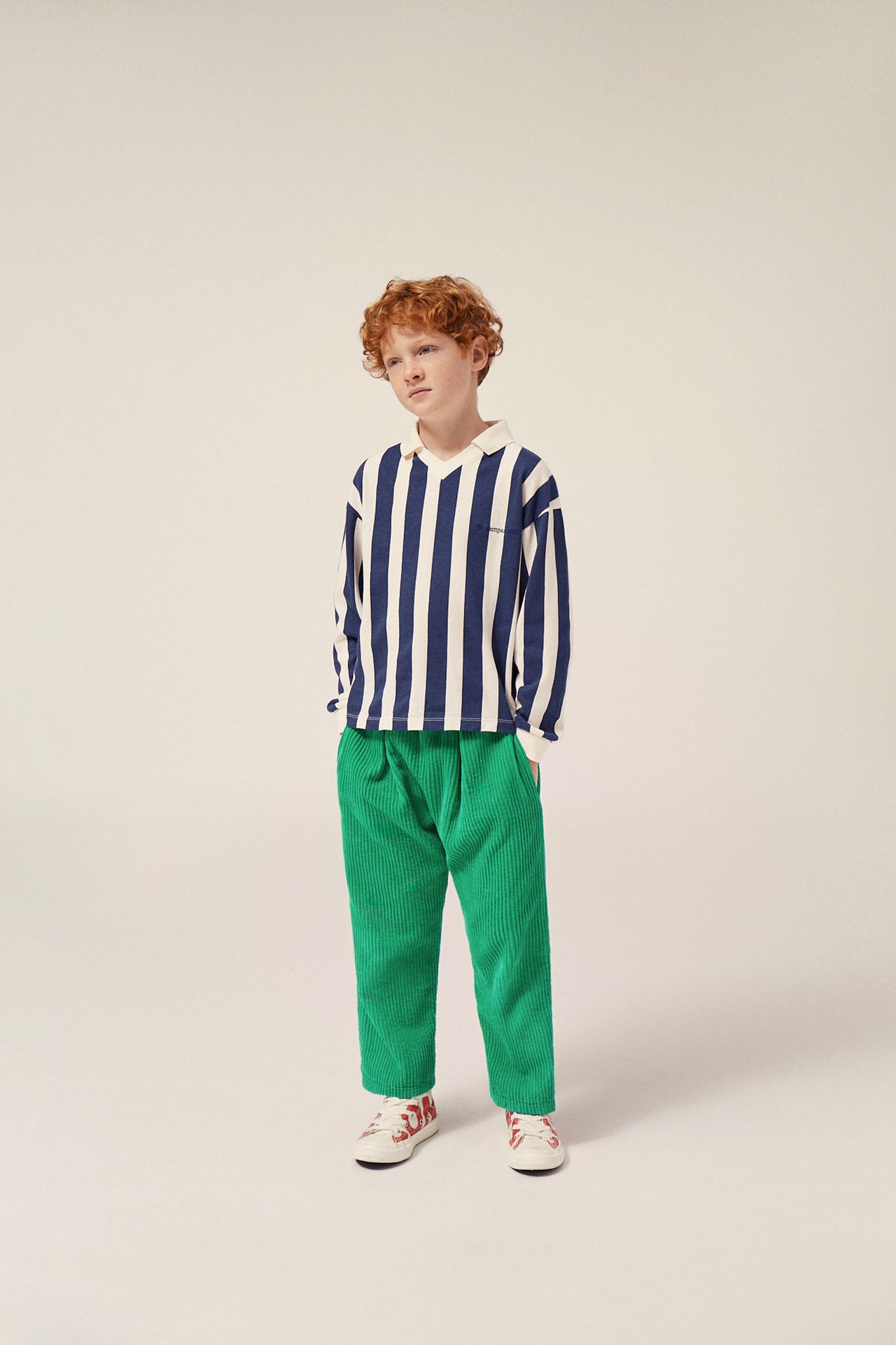 the campamento / Green Corduroy Kids Trousers