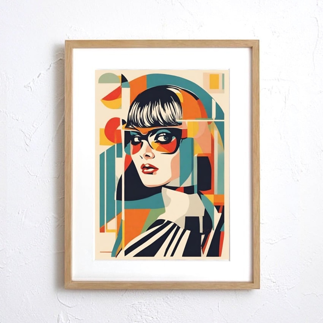 RETRO GIRL｜レトロポップな女性アートポスター｜懐かしさとモダンが調和するヴィンテージスタイルインテリアA2ポスター